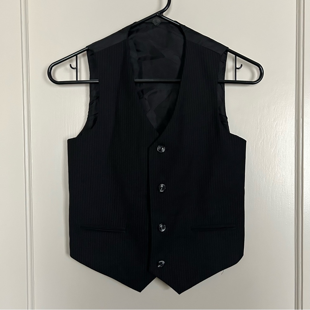 Women's Black Pinstripe Vest
